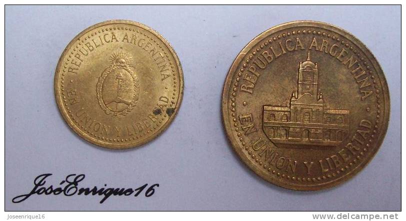 2 COINS - MONNAIE - CURRENCY, ARGENTINA, 1992, 10 CENTAVOS Y 25 CENTAVOS - Argentine