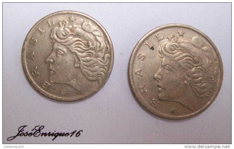 2 COINS - MONNAIE - CURRENCY, BRASIL, 1970, 20 CENTAVOS Y 50 CENTAVOS - Brasil