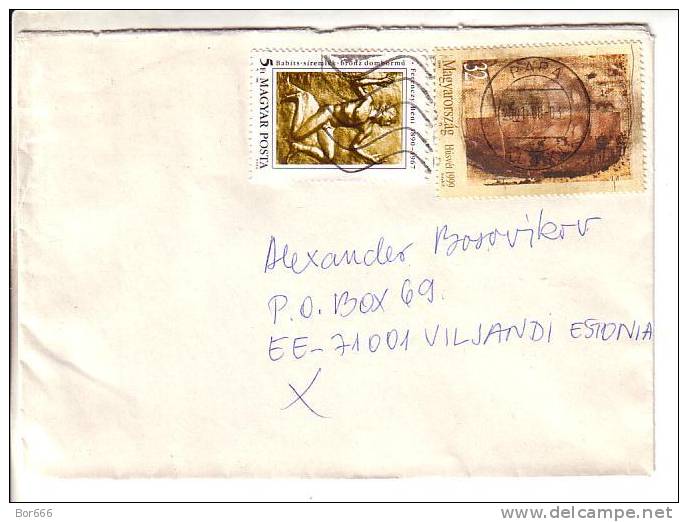 GOOD HUNGARY Postal Cover To ESTONIA 2001 - Good Stamped: Art - Brieven En Documenten