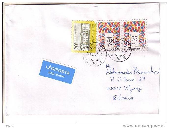 GOOD HUNGARY Postal Cover To ESTONIA 2002 - Good Stamped: Architecture ; National Pattern - Lettres & Documents