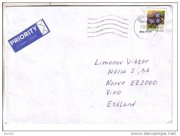 GOOD FINLAND Postal Cover To ESTONIA 1999 - Good Stamped: Flowers - Briefe U. Dokumente