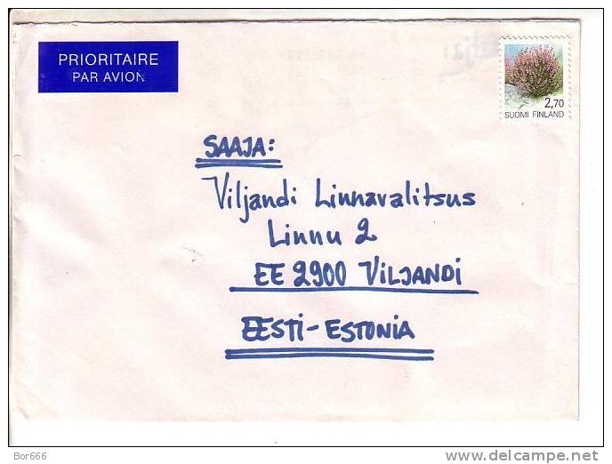 GOOD FINLAND Postal Cover To ESTONIA 1997 - Good Stamped: Flowers - Cartas & Documentos