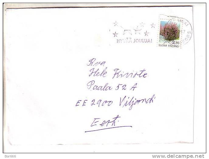 GOOD FINLAND Postal Cover To ESTONIA 1997 - Good Stamped: Flowers - Brieven En Documenten