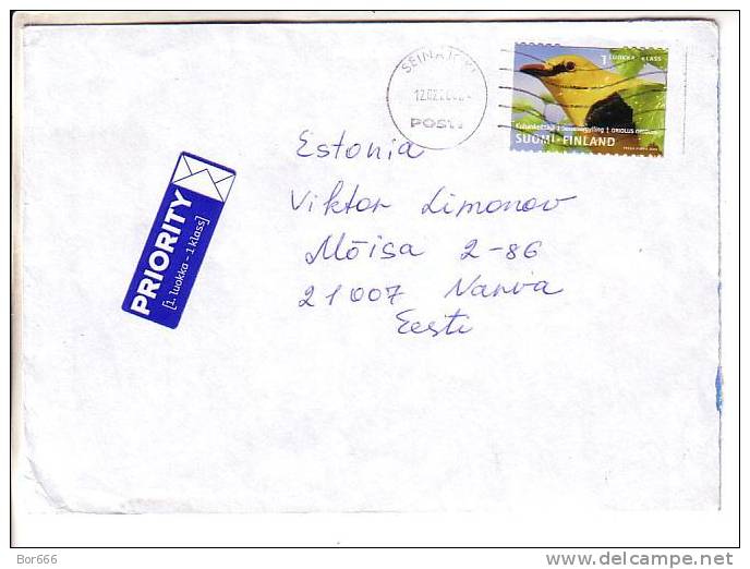 GOOD FINLAND Postal Cover To ESTONIA 2002 - Good Stamped: Bird - Cartas & Documentos