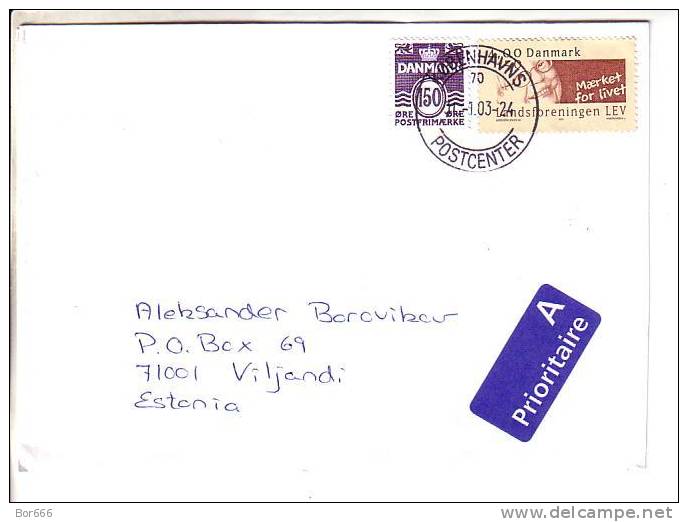 GOOD NORWAY Postal Cover To ESTONIA 2003 - Good Stamped: Landsforeningen Lev - Lettres & Documents