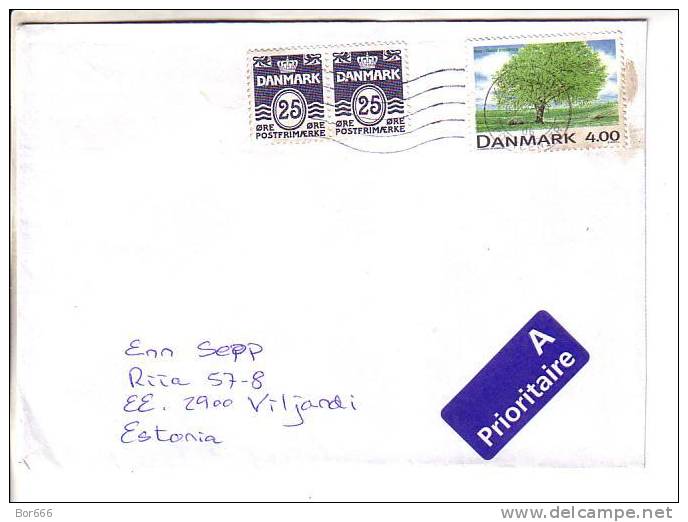 GOOD DENMARK Postal Cover To ESTONIA 1999 - Good Stamped: Tree - Brieven En Documenten