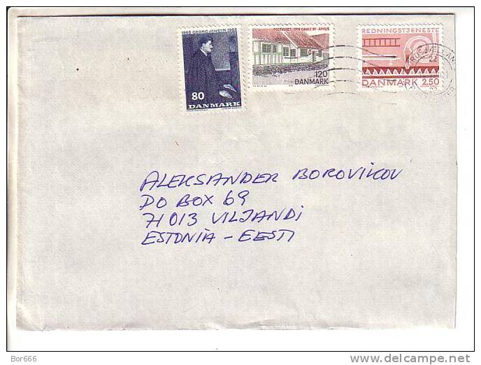 GOOD DENMARK Postal Cover To ESTONIA 2001 - Good Stamped: Jensen ; Arhus ; Firefighting - Lettres & Documents