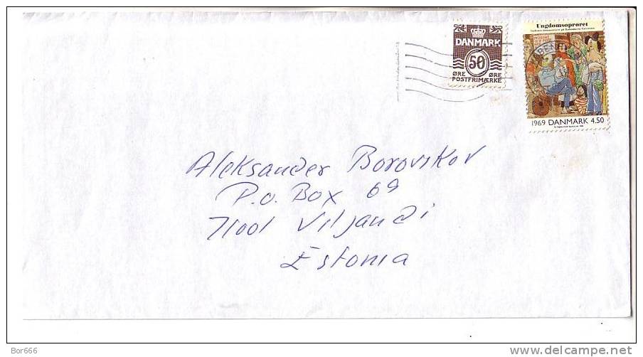 GOOD DENMARK Postal Cover To ESTONIA 2002 - Good Stamped: Art - Cartas & Documentos