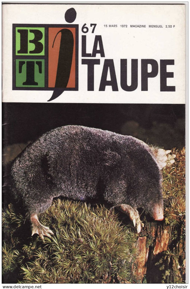 BIBLIOTHEQUE DE TRAVAIL BT N°67 MARS 1972 LA TAUPE CHATEAU DE CHAMBORD ANIMAL ANIMAUX FRANCOIS PREMIER - Dieren