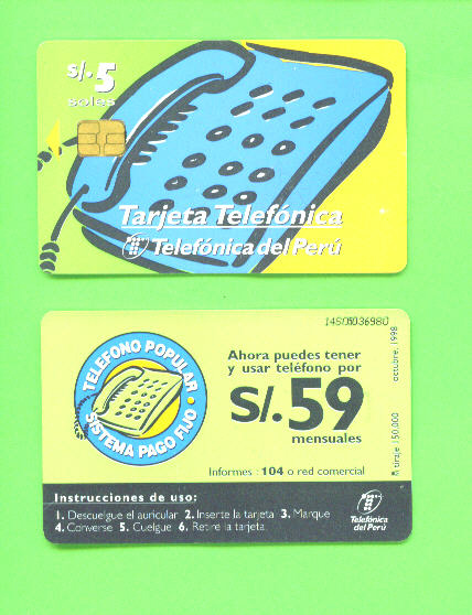 PERU - Chip Phonecard As Scan - Pérou