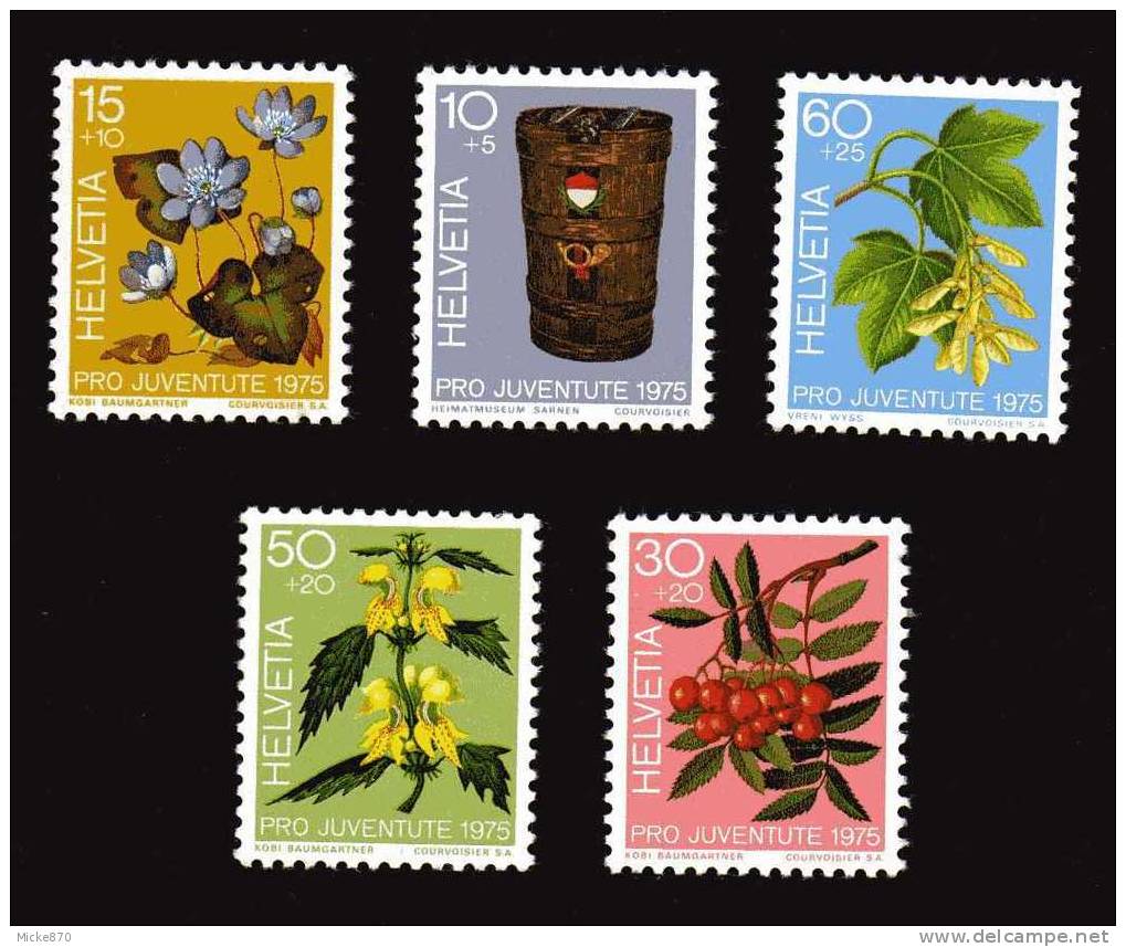 Suisse N°994 à 998 Neuf** Fruit Et Plante De La Foret - Unused Stamps