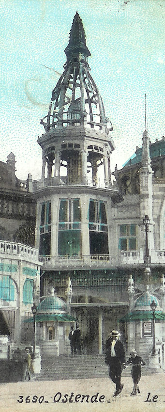 LA DIGUE ET LE CASINO KURSAAL A LA BELLE EPOQUE :  OOSTENDE 1909 TAXE ZEGEL    137 - Casinos