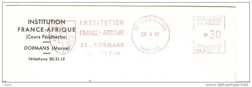 France, Afrique, Organisation, Institution, Emblème, Dormans - EMA Secap - Enveloppe  (E444) - Olifanten