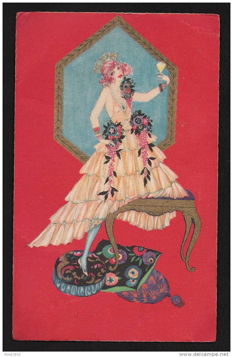 Art- Deco.  Superbe Carte Allemande, Avec Dorures. - 1900-1949