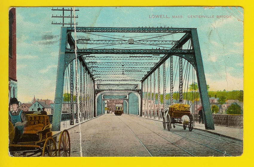 CENTERVILLE BRIDGE & TRAM : LAWRENCE MASSACHUSSETTS            S03 - Lawrence