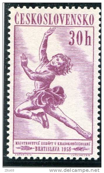 TCHECOSLOVAQUIE 1958 Y&T 942** - Kunstschaatsen