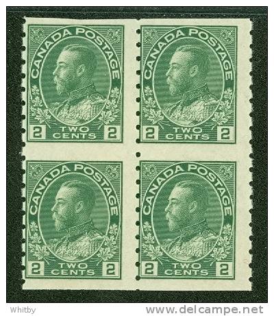 1924 2 Cent Admiral Part Perfforate Coil Block Of 4 MNH #128a - Neufs