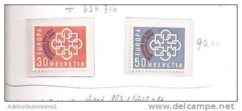 42133)n°2 Valori Anno 1959 Serie Svizzera Conferenza Europea PTT - Nuevos