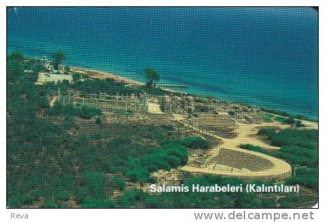 NORTH CYPRUS TURKISH 200 U  SALAMIS CITY SKYLINE BEACH CHIP  READ DESCRIPTION !! - Chipre