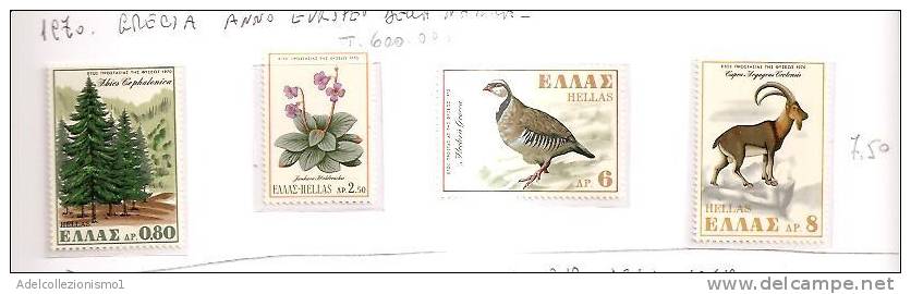 42151)n° 4 Valori Anno 1970 Serie Grecia , Anno Europeo Della Natura - Unused Stamps