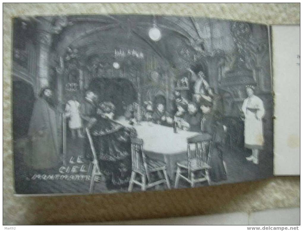 MONTMARTRE CARNET  CABARET DU CIEL AVEC 4 CP RARE - Cabarets