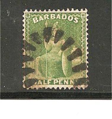 BarMi.Nr.25/ BARBADOS -  SG 67, Sitzende Bretania O - Barbados (1966-...)