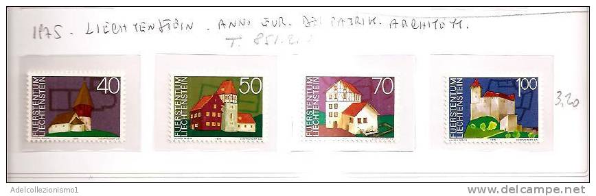 42183)n°4 Valori Serie 1975 Liechtenstein - Anno Del Patrimonio Di Architettura Europea - Unused Stamps