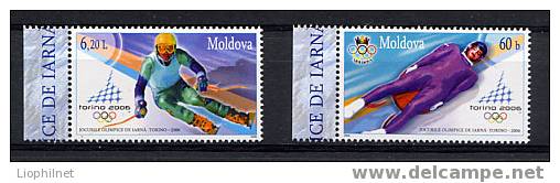 MOLDAVIE 2006, J.O. TURIN, SKI, LUGE, 2 Valeurs, Neufs / Mint. R1660 - Invierno 2006: Turín