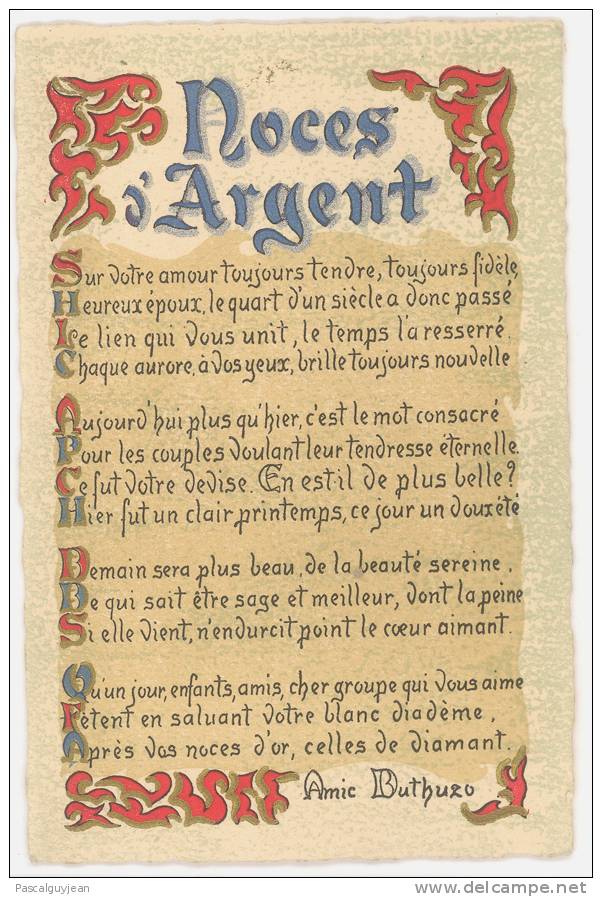 CPA NOCES D'ARGENT - MARIAGE - Huwelijken