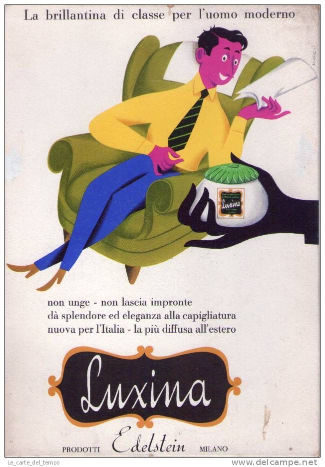 Locandina Pubblicitaria Da Banco - LUXIMA Prodotti EDELSTEIN Primi Anni ´50 Ill. MARIANI (profumeria) - Targhe Di Cartone