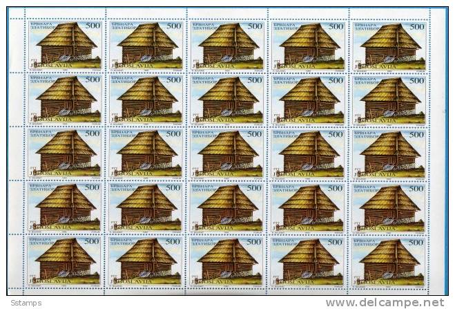 JUGOSLAVIA 1992 EXTRA OFFER  Architecture, Traditions, Homes  25 Sets  NEVER HINGED - Blocks & Sheetlets