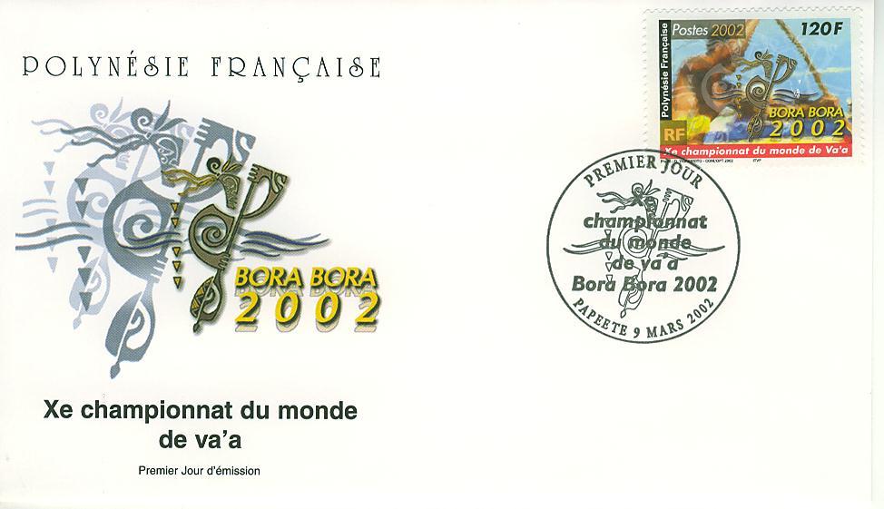 PJPF0661 Championnat Du Monde De Va A Pirogue 661 Polynesie Francaise 2002 FDC Premier Jour - Canoë