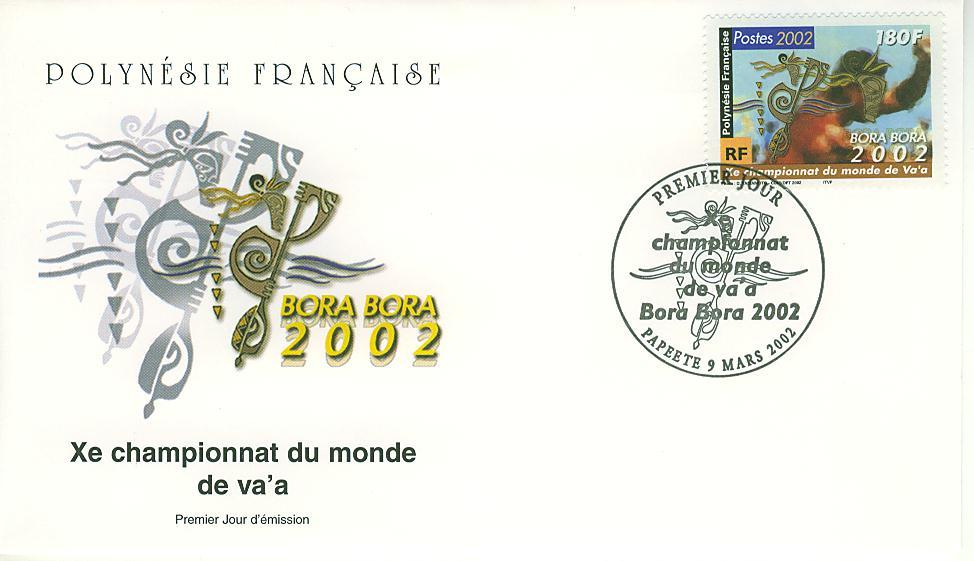 PJPF0662 Championnat Du Monde De Va A Pirogue 662 Polynesie Francaise 2002 FDC Premier Jour - Canoë