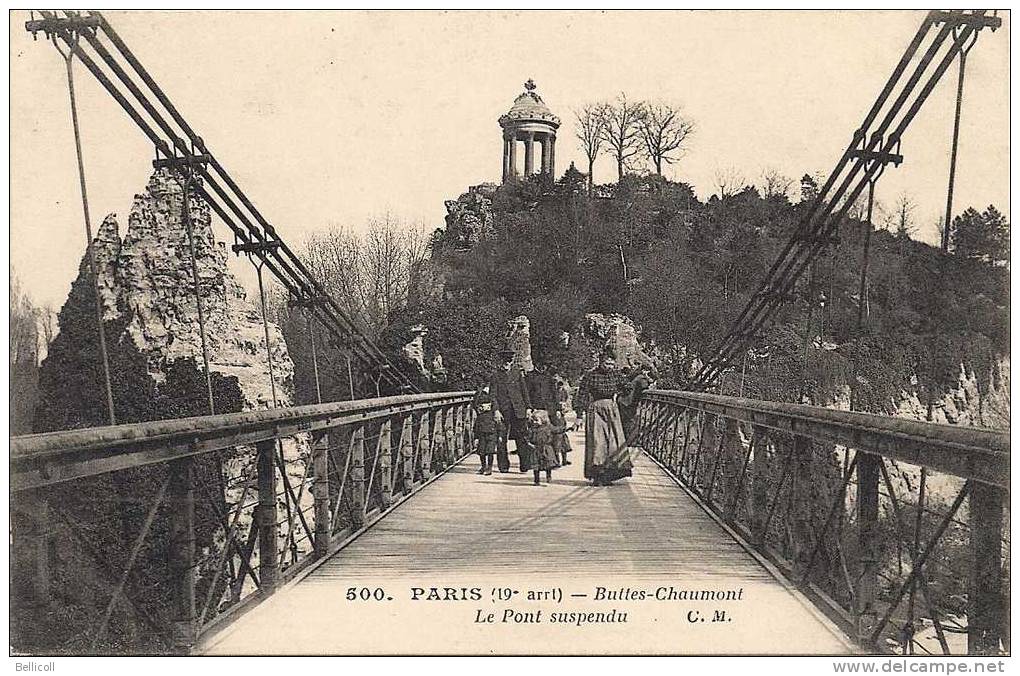 500  - PARIS  (19è Arrt) - Buttes -Chaumont   Le Pont Suspendu - Arrondissement: 19