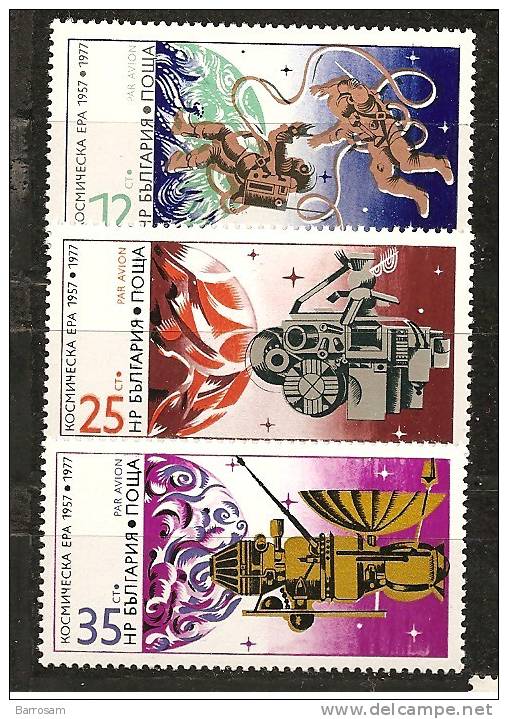 Bulgaria:1977 SPACE Michel2633-5mnh** - Europa