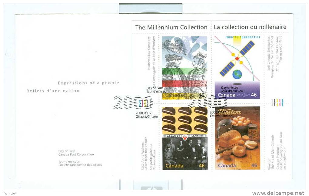 Millennium First Day Cover 2000 #1834 A,b,c,d - 1991-2000