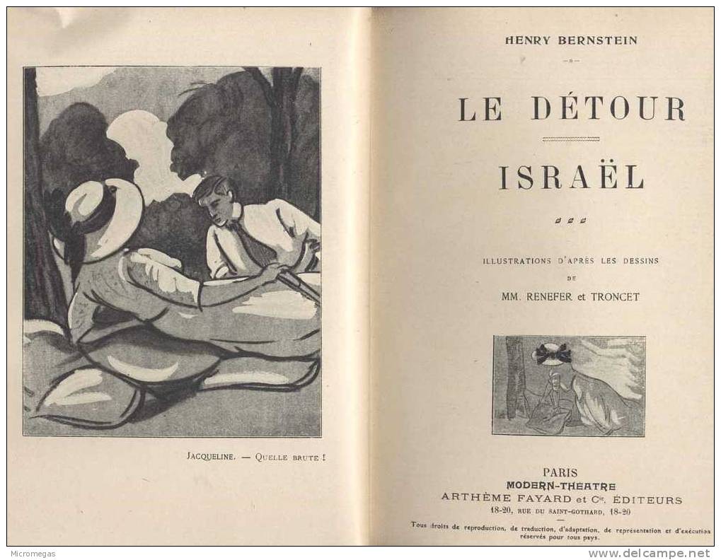 Henry Bernstein : Le Détour. Israël - Auteurs Français