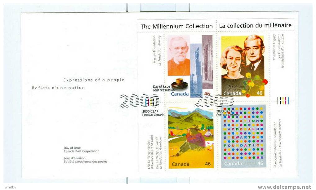 Millennium First Day Cover 2000 #1830 A,b,c,d - 1991-2000