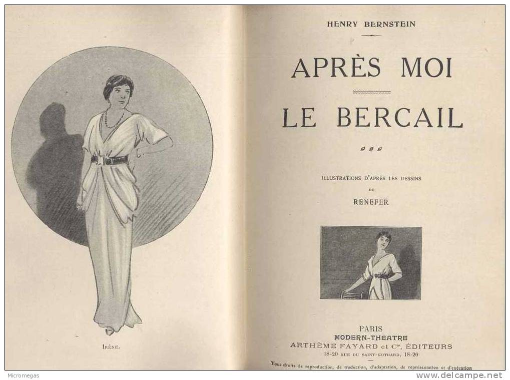 Henry Bernstein : Après Moi. Le Bercail - Französische Autoren