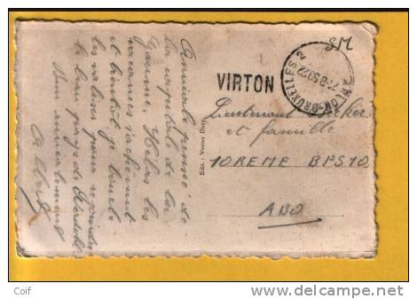 Portvrije Kaart (Saint-Mard) (SM) Met Treinstempel ARLON-BRUXELLES 2 Met  Naamstempel (Griffe) VIRTON - Linear Postmarks