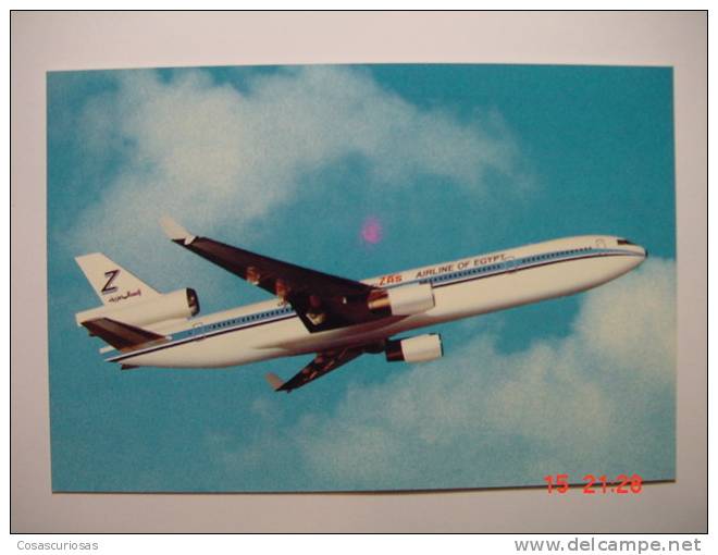 3797 EGYPT ZAS  MCDONNELL DOUGLAS MD11  AIRLINES AVION  POSTCARD  YEARS / AÑOS 1970 OTHERS IN MY STORE - 1946-....: Modern Era