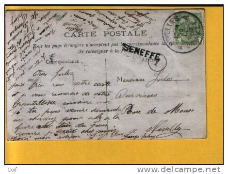 83 Op Kaart Met Stempel NIVELLES / NIJVEL Met Naamstempel (Griffe) SENEFFE - Griffes Linéaires