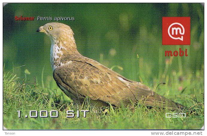 Slovenia, Mobitel, Birds 2, 1000 Tolarjev, Honey Buzzard , Exp. 31/12/2002. - Slovénie