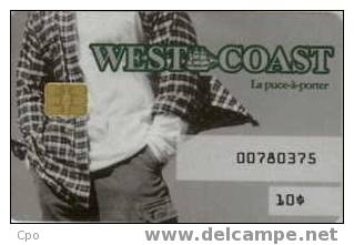 # Carte A Puce Fidelite West Coast $10 Homme  - Tres Bon Etat - - Cartes De Fidélité Et Cadeau