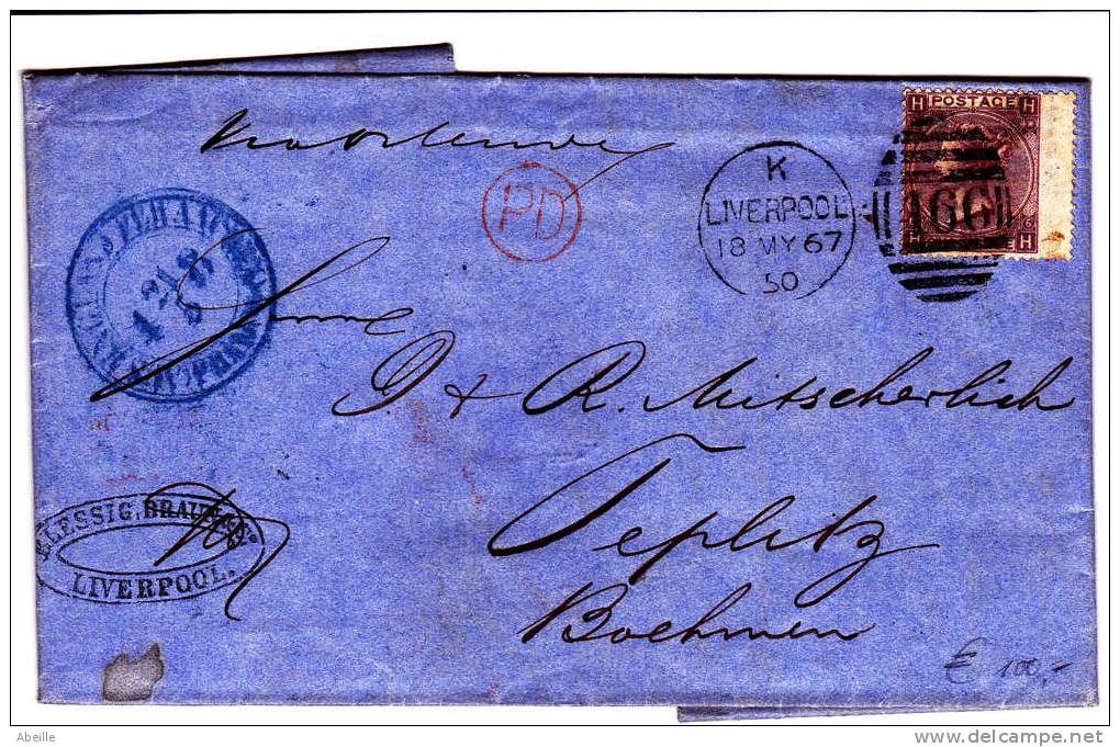 20/179    LETTER TO LEPZIG  1867 - Lettres & Documents