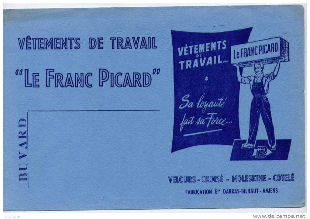 Buvard Vetement LE FRANC PICARD Vetement De Travail Ets Darras Bilhaut Amiens - Vestiario & Tessile