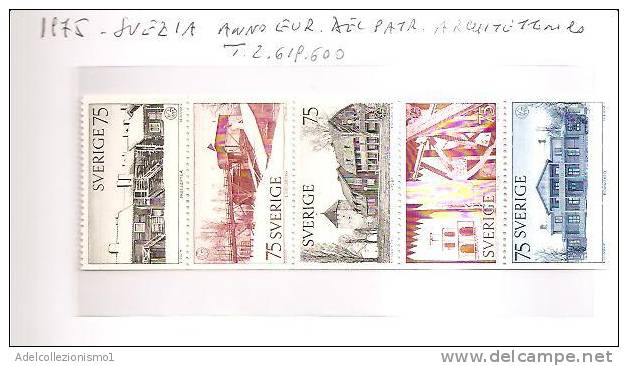 42274)n°5 Valori Serie 1975 Svezia -  Anno Europeo Del Patrimonio Architettonico - Unused Stamps