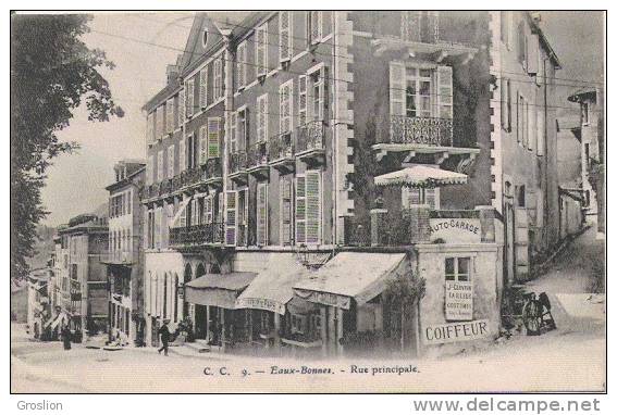 EAUX BONNES CC 9 RUE PRINCIPALE (MAGASIN TAILLEUR GERVRUN COIFFEUR DE PARIS) 1912 - Sonstige & Ohne Zuordnung