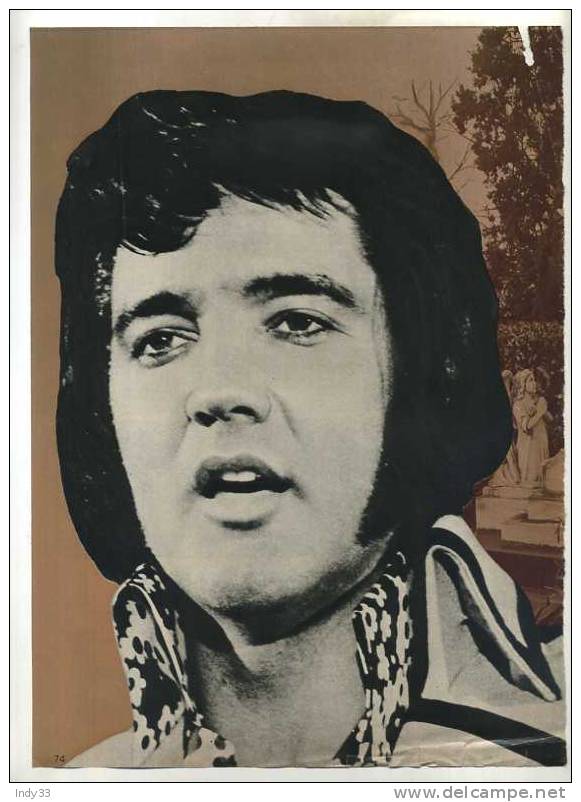 - PAGE DE MAGAZINE ARRACHEE  . PORTRAIT D´ELVIS PRESLEY - Posters