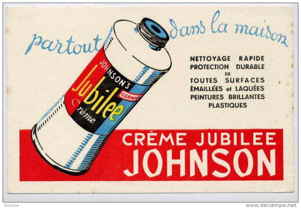 Buvard Crème Jubilée  JOHNSON - Produits Ménagers